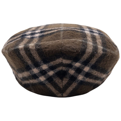 Vintage 90s Burberry Nova Check Wool Flat-Cap Hat