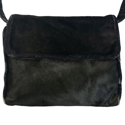 Vintage 90s Giorgio Armani Fur Velour Shoulder Bag