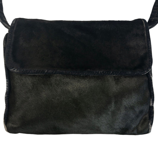 Vintage 90s Giorgio Armani Fur Velour Shoulder Bag