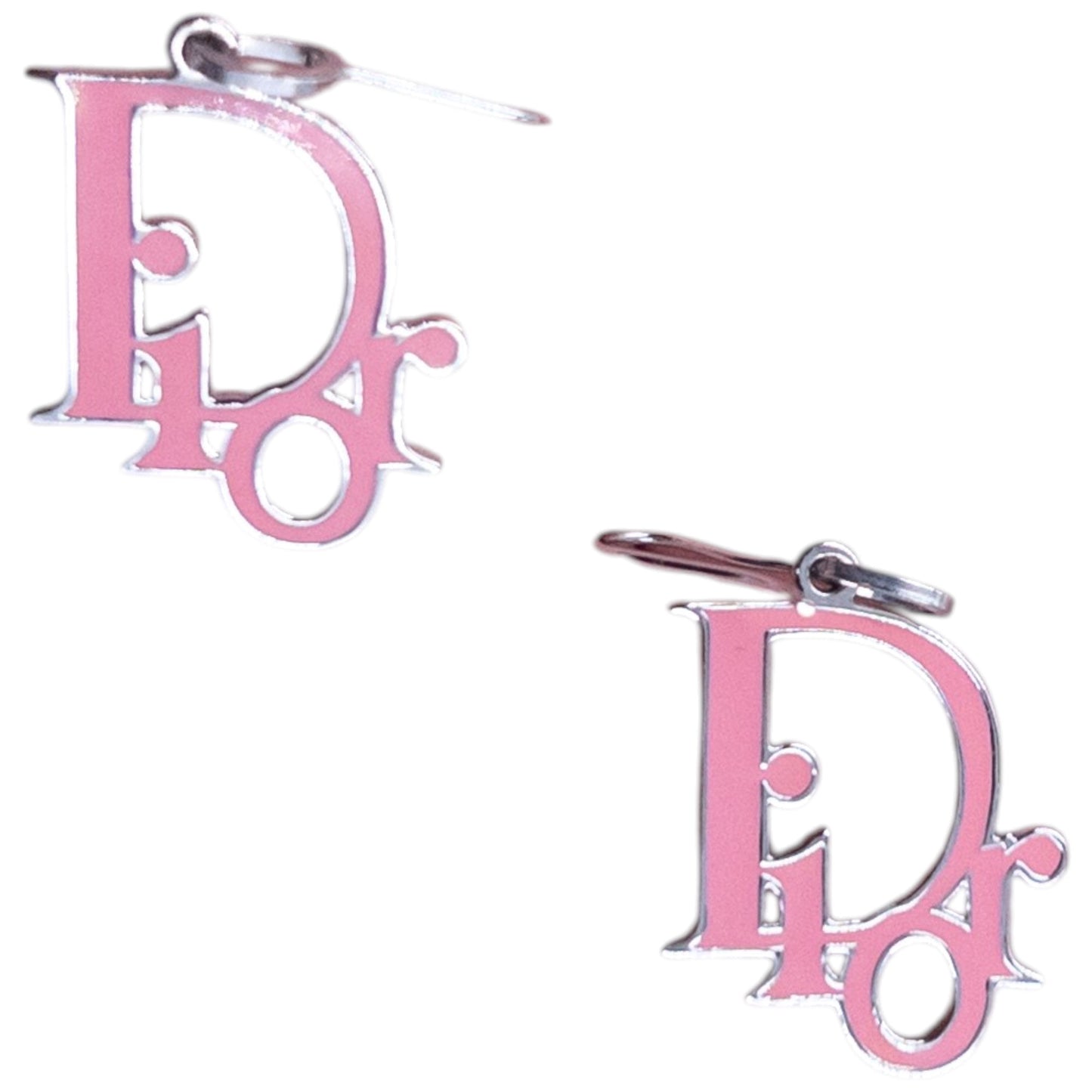 Vintage 2000s Dior By Jogn Galliano Enamel Logo Earrings