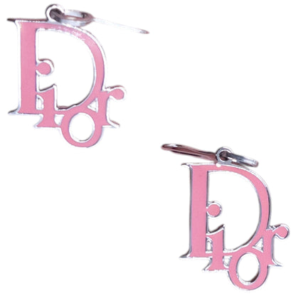 Vintage 2000s Dior By Jogn Galliano Enamel Logo Earrings