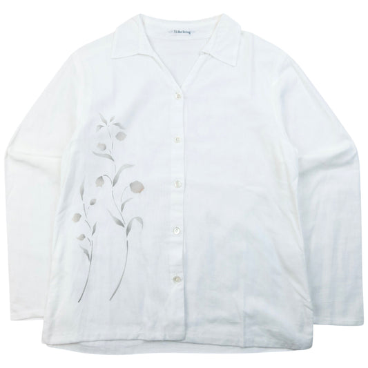 Vintage 90s Yohji Yamamoto Floral Long Sleeve Button Up Shirt Womens Size S