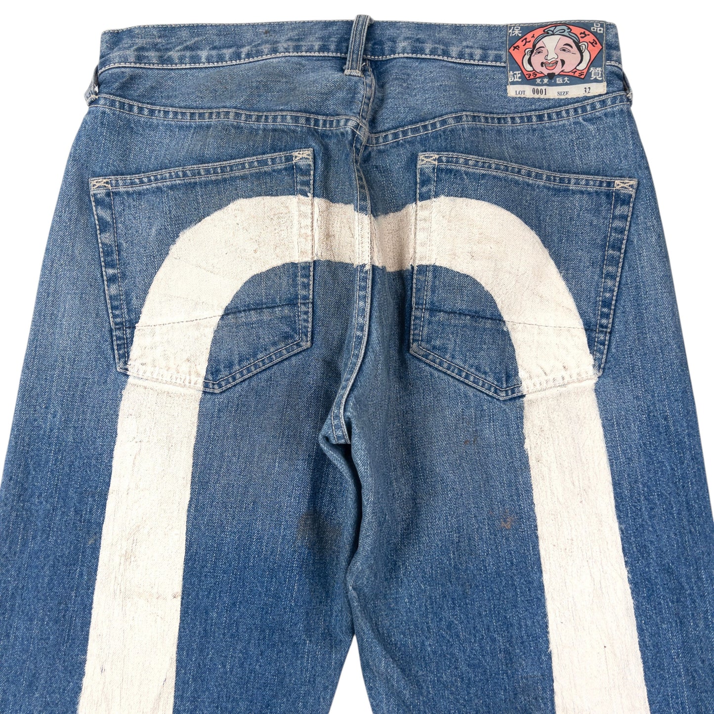 Vintage 2000s Evisu Painted Daicock Japanese Denim Jeans Size W32
