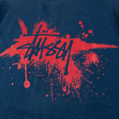 Vintage Stussy Paint Splat Graphic Sweatshirt Size M