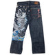 Vintage Sugoi Embroidered Koi Fish Japanese Denim Jeans Size W31