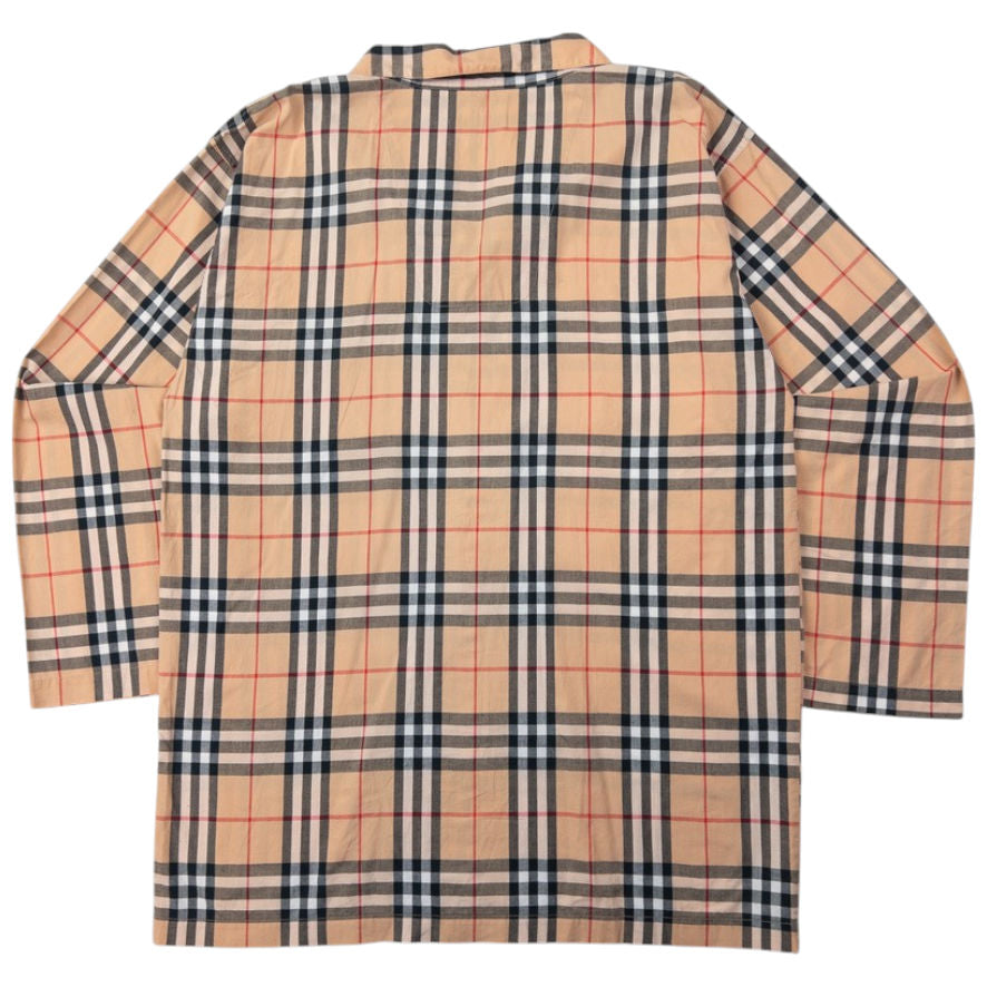 Vintage Burberry Nova Check Long Sleeve Button Up Pyjama Shirt Size L