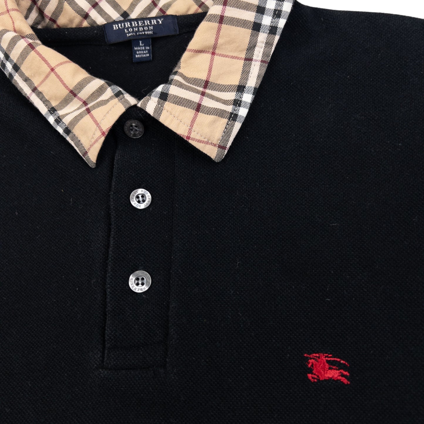 Vintage 2000s Burberry Nova Check Collar Polo Shirt Size M