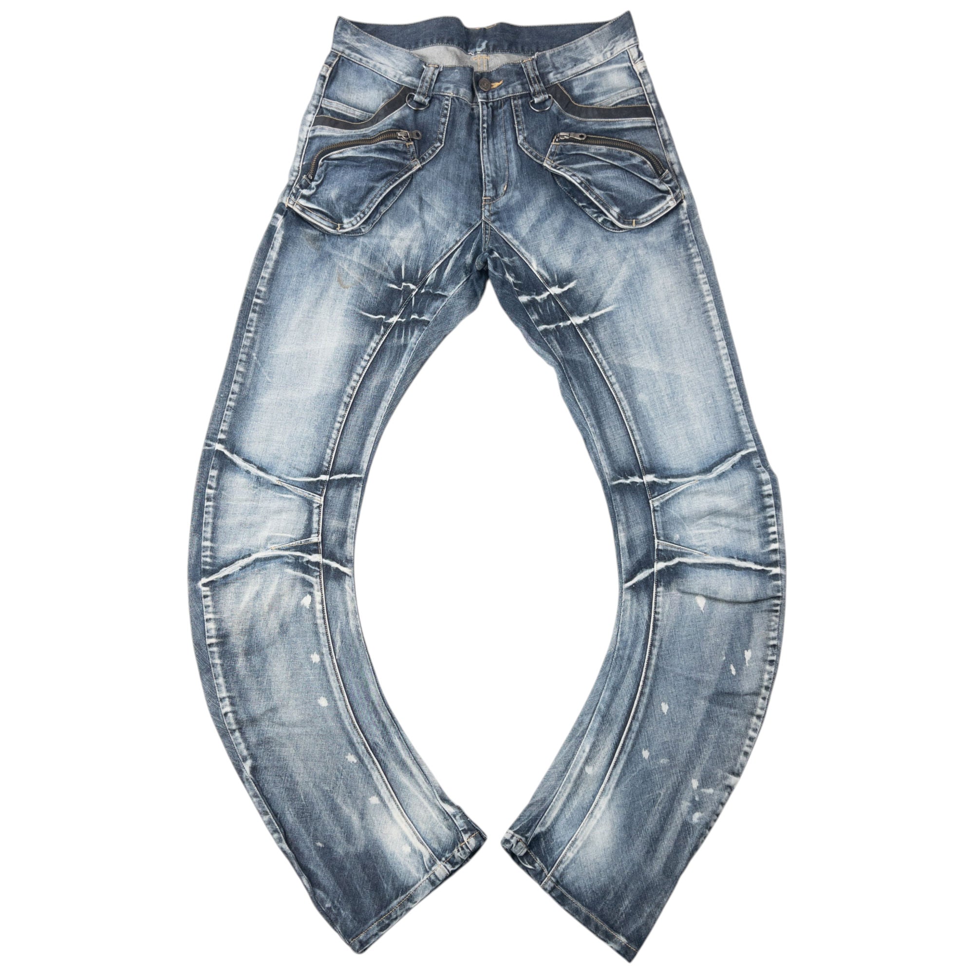 Vintage 2000s PPFM Curved Stacked Leg Denim Jeans Size W32