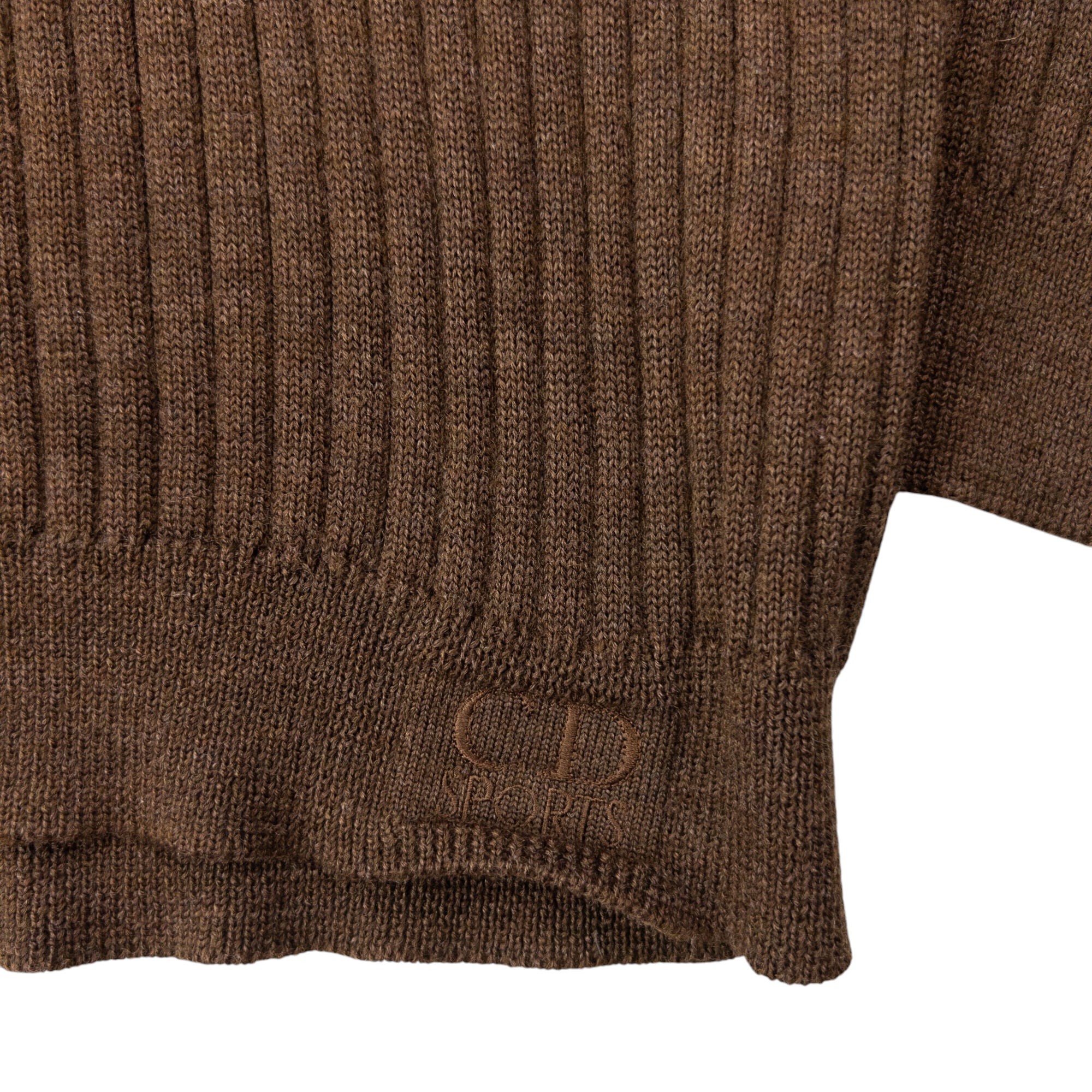 Vintage Dior Sports Ribbed Knit Turtleneck Jumper Womens Size S