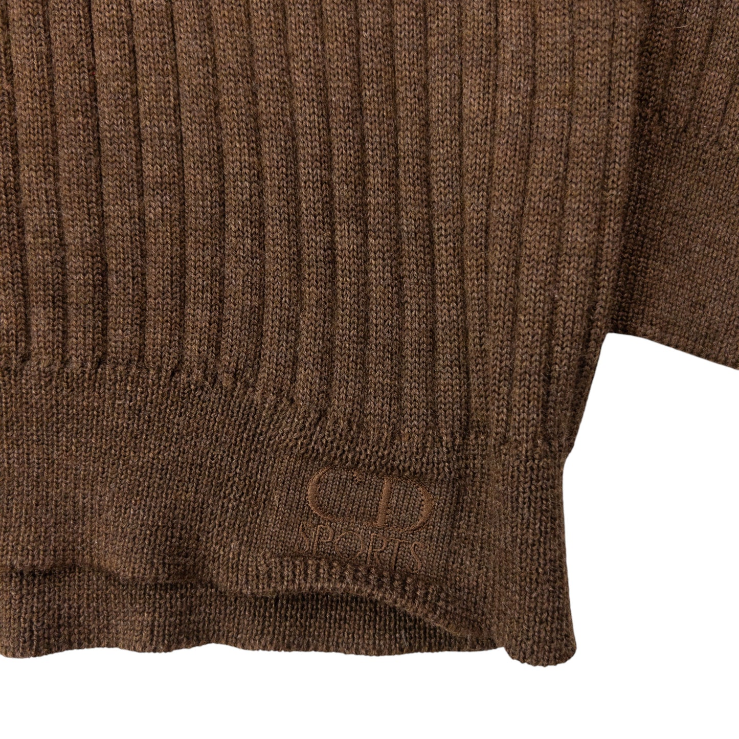 Vintage Dior Sports Ribbed Knit Turtleneck Jumper Womens Size S