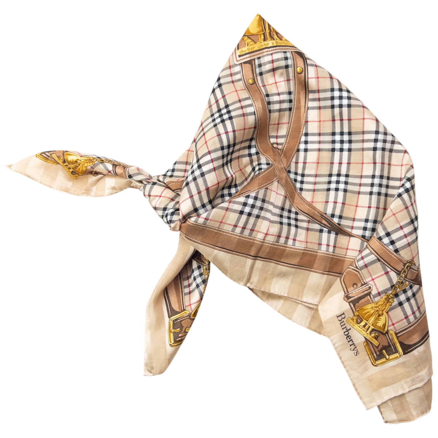 Vintage 90s Burberry Nova Check Silk Scarf