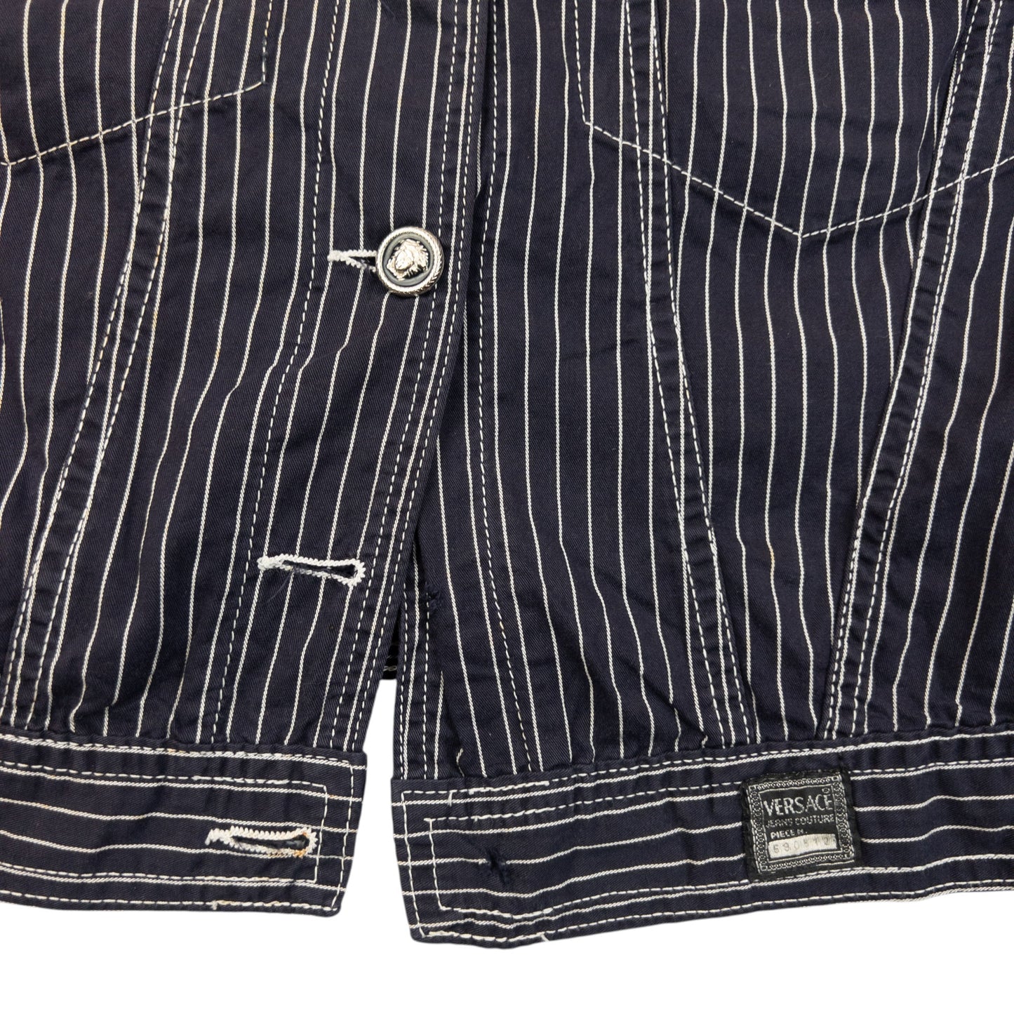 Vintage 2000s Versace Jeans Couture Striped Jacket Womens Size L