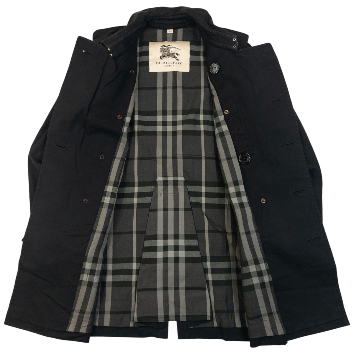 Vintage Burberry Nova Check Lined Trench Jacket Size S