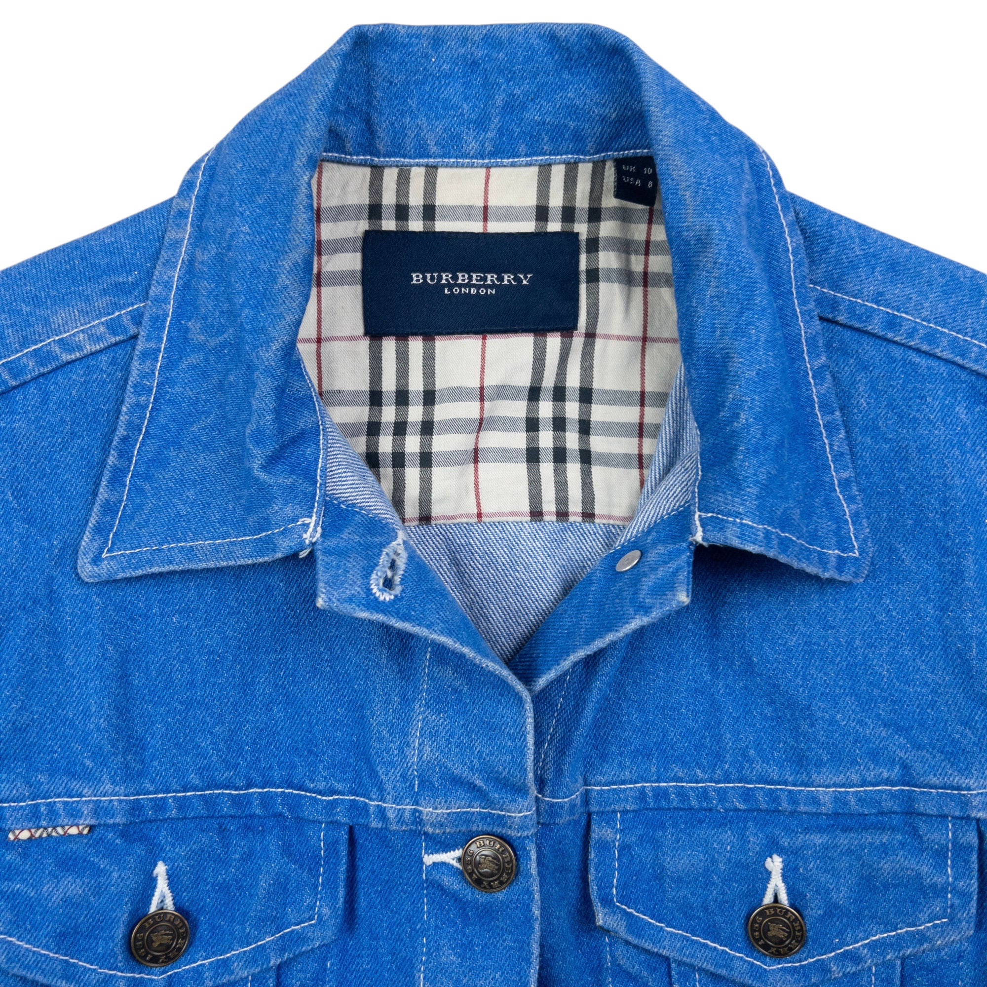 Vintage Burberry Button Up Denim Jacket Womens Size S