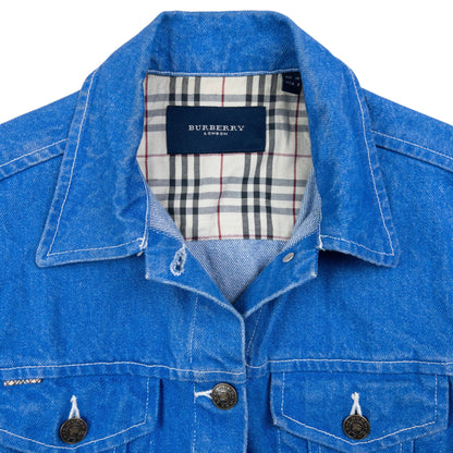 Vintage Burberry Button Up Denim Jacket Womens Size S