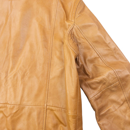 Vintage 2000s Hugo Boss Zip Up Lamb Leather Jacket Size L