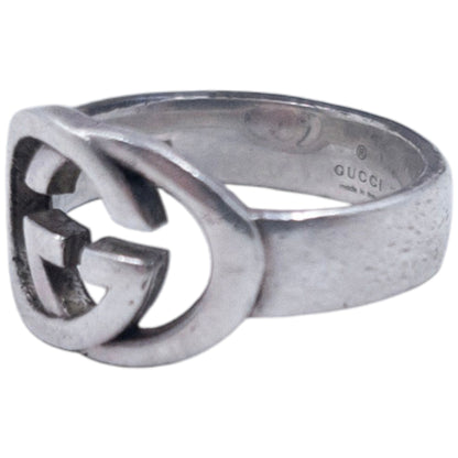 Vintage 2000s Gucci Silver Logo Ring