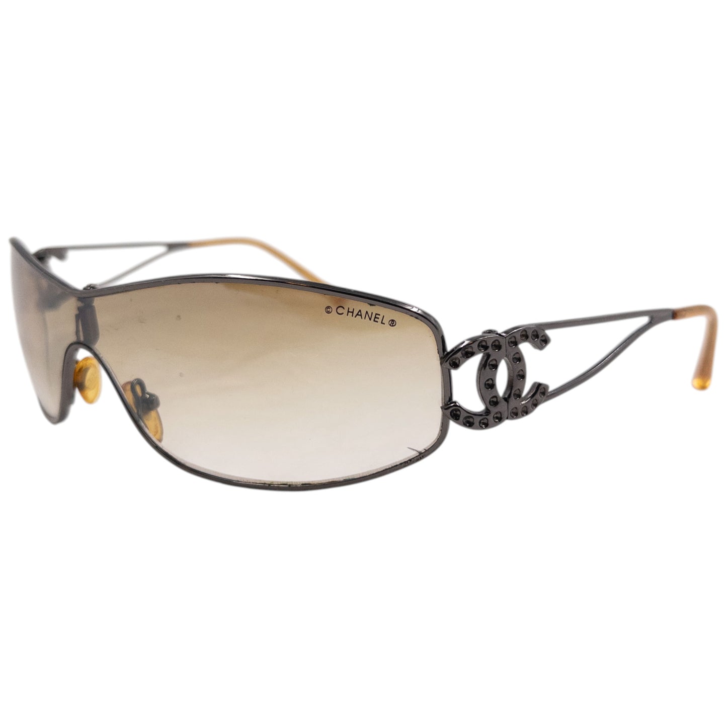 Vintage 2000s Chanel Wire Logo Sunglasses