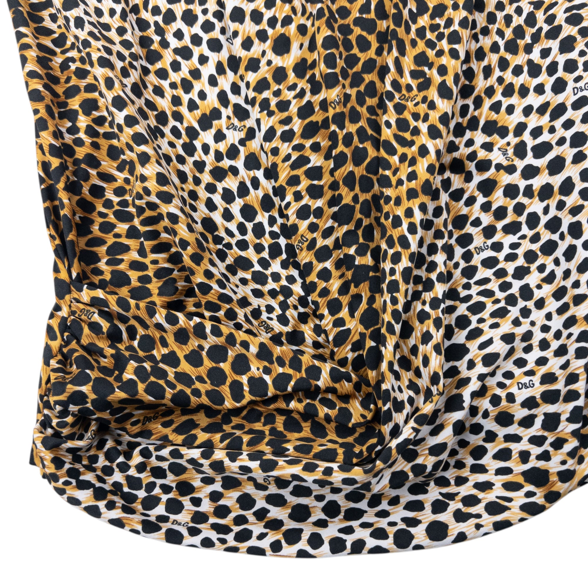 Vintage Dolce & Gabbana Ruched Leopard Print Top Womens Size M