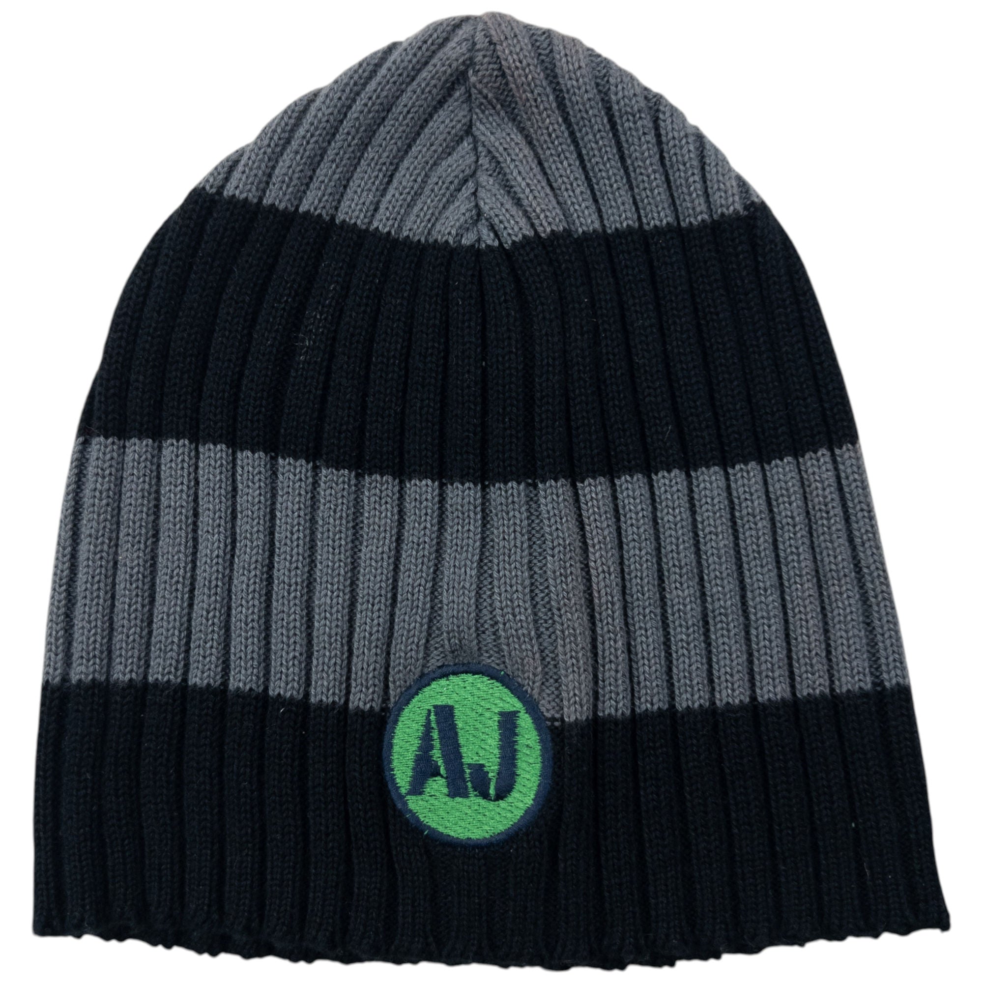 Vintage 2000s Armani Jeans Ribbed Stripe Beanie Hat