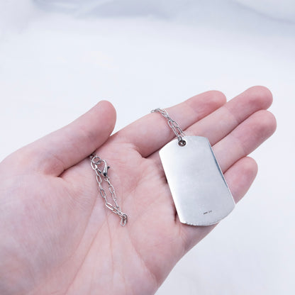 Vintage 2000s Gucci Embossed Dog Tag Necklace