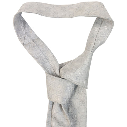 Vintage 2000s Gucci Monogram Silk Tie in grey, photo 4