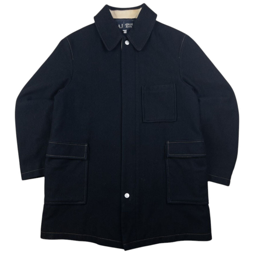 Vintage Armani Jeans Zip Up Wool Jacket Size M