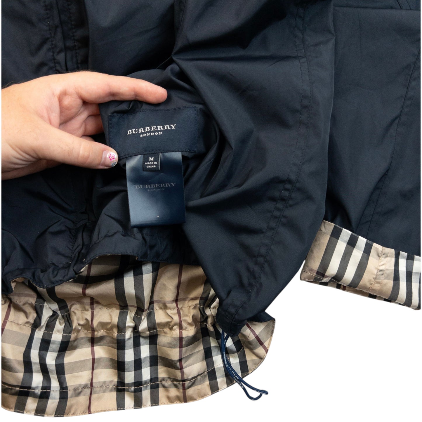 Vintage 2000s Burberry Nova Check Reversible Packable Jacket Size M