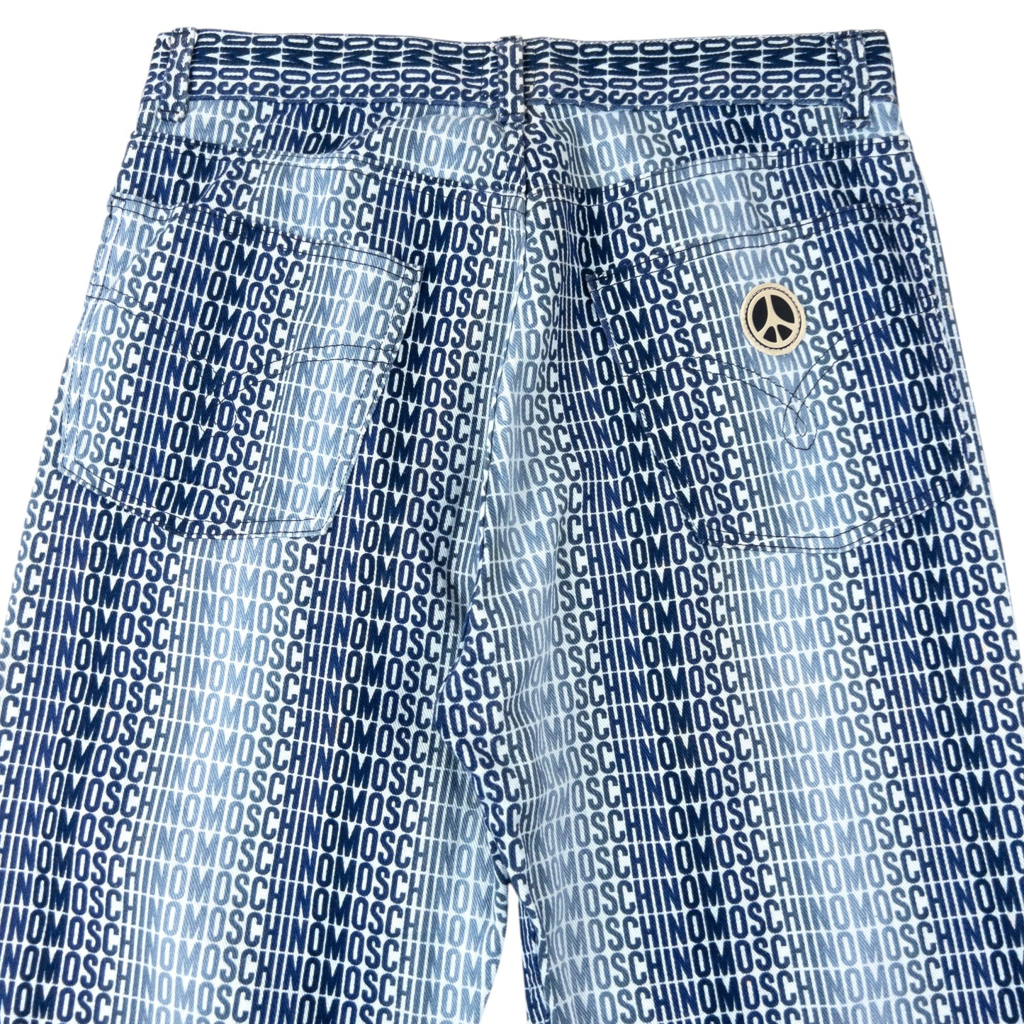 Vintage 2000s Moschino Jeans Monogram Fade Denim Jeans Size W30