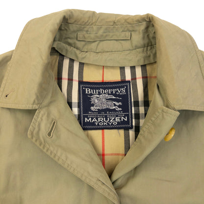 Vintage 90s Burberry Nova Check Lined Trench Jacket Womens Size S