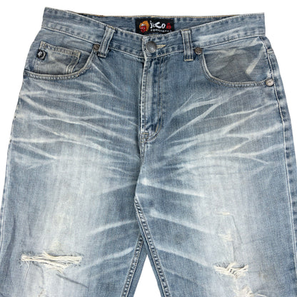 Vintage Jizo Bosatsu Embroidered Troll Japanese Denim Jeans Size W34