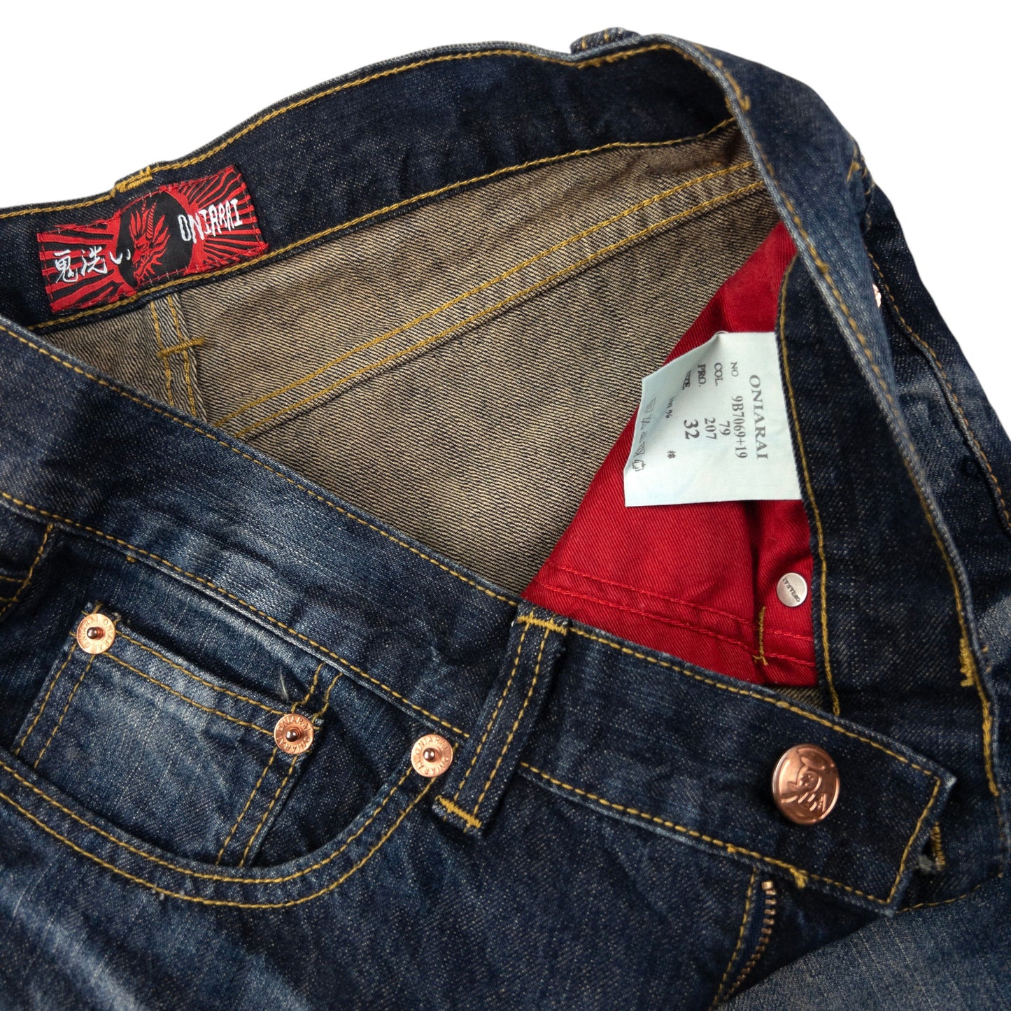 Vintage Oniarai Embroidered Demon Japanese Denim Jeans Size W33
