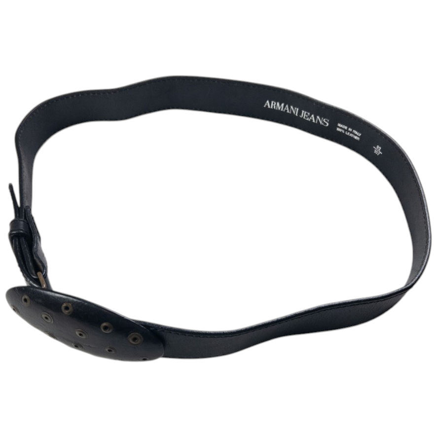 Vintage Armani Jeans Embroidered Leather Belt Size W38