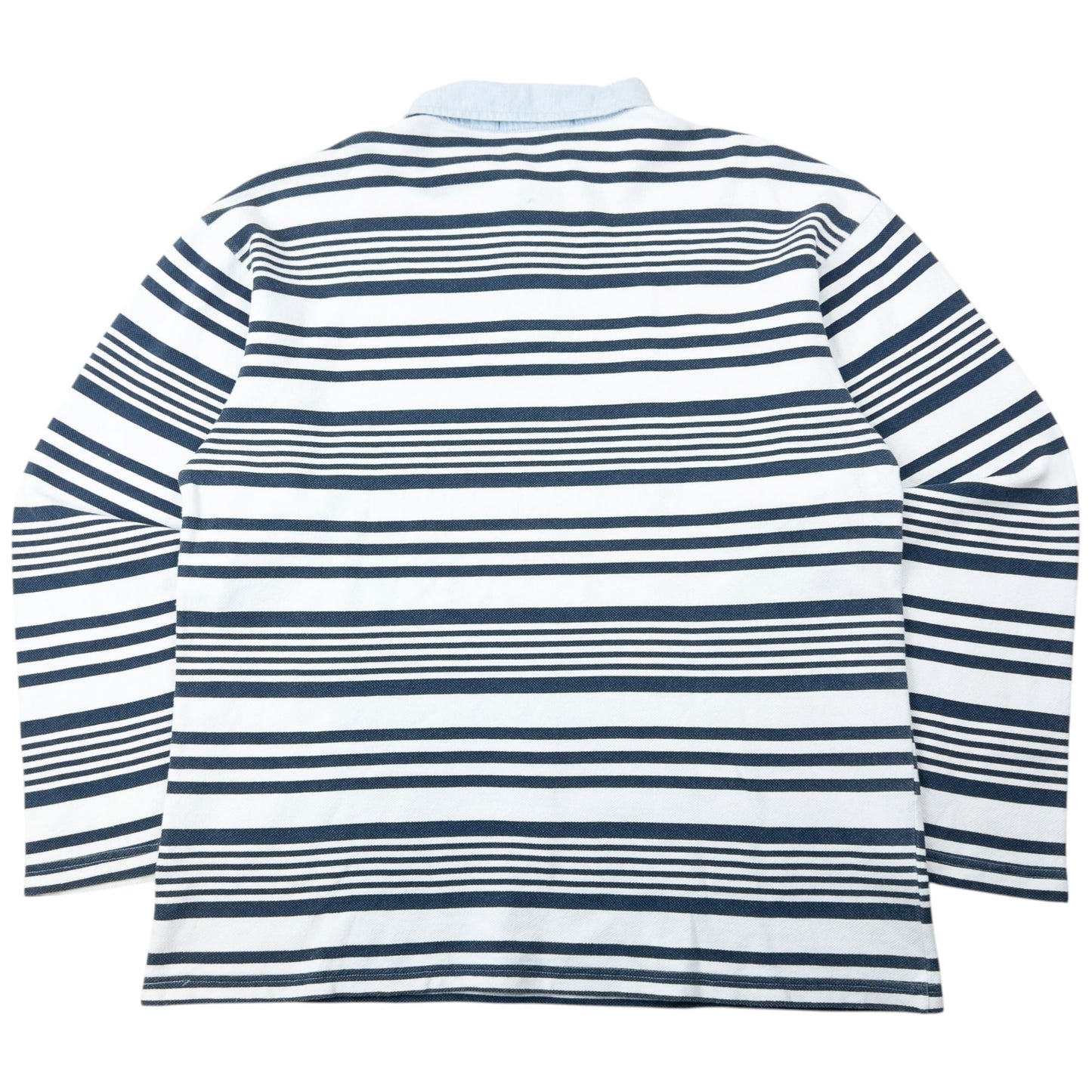 Vintage 90s Burberry Striped Long Sleeve Polo Shirt Size L