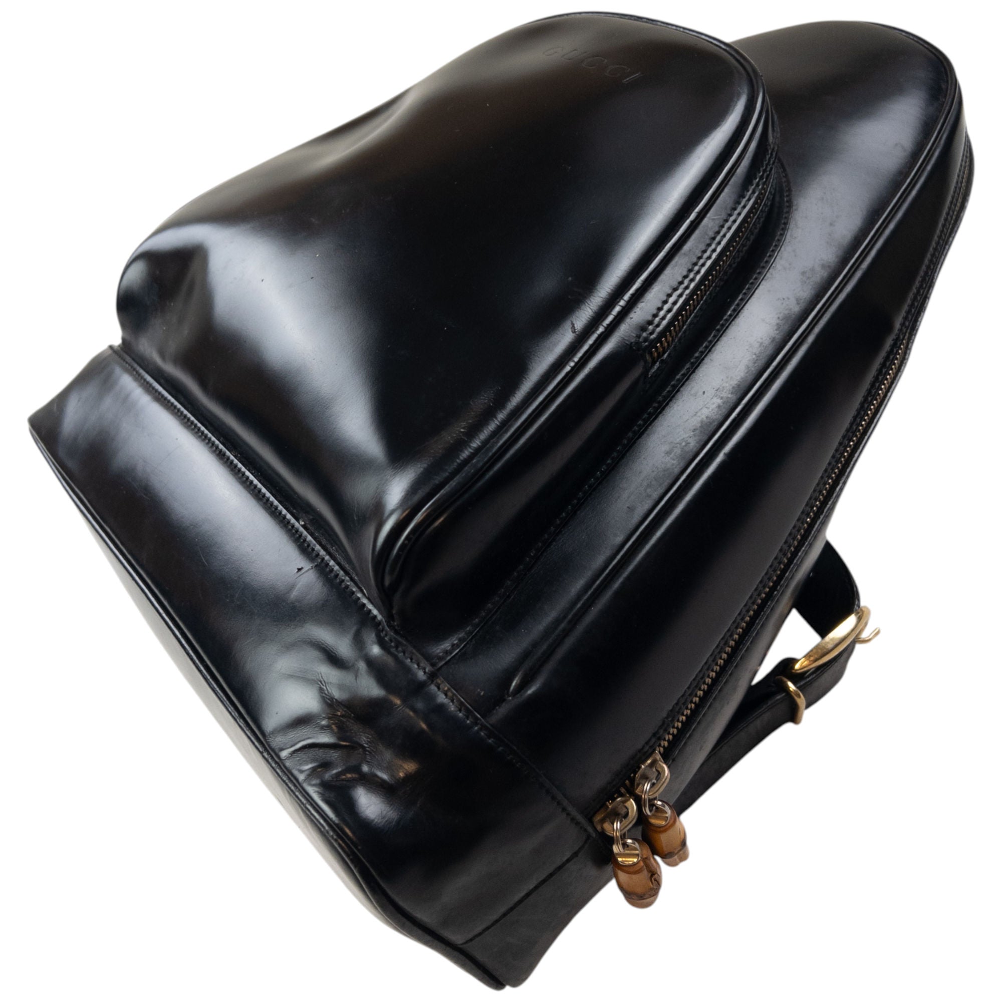 Vintage 80s Gucci Leather And Bamboo Sling Bag