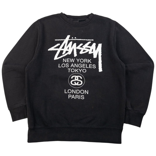 Vintage Stussy World Tour Graphic Sweatshirt Size M