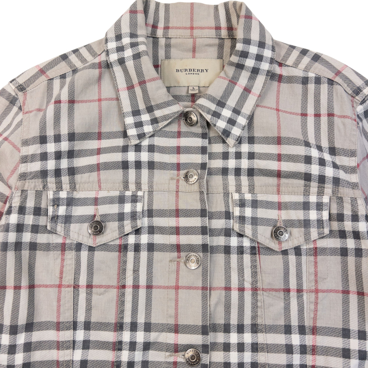 Vintage Burberry Nova Check Button Up Jacket Womens Size M