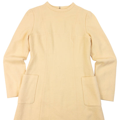 Vintage 90s Balenciaga Long Sleeve Tweed Wool Dress Womens Size S