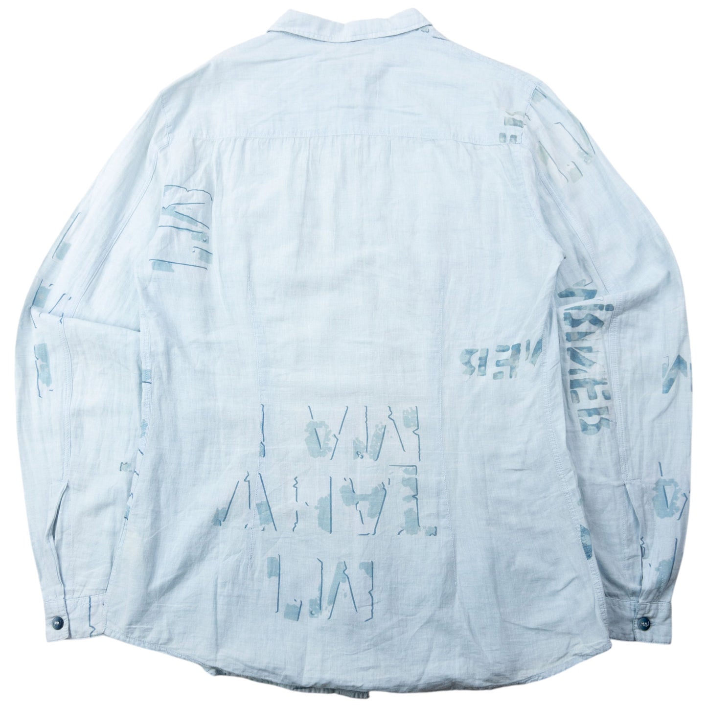 Vintage 2000s Armani Jeans Text Print Long Sleeve Button Up Shirt Size M