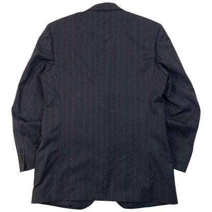 Vintage 90s YSL Yves Saint Laurent Striped Jacket & Trousers Suit Set in grey, photo 3