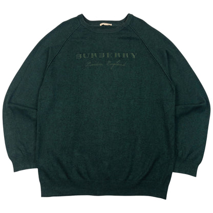 Vintage Burberry Brit Embroidered Jumper in green, embroidered logo text
