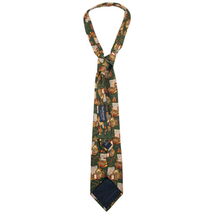 Vintage Burberry Nova Check Antique Print Silk Tie