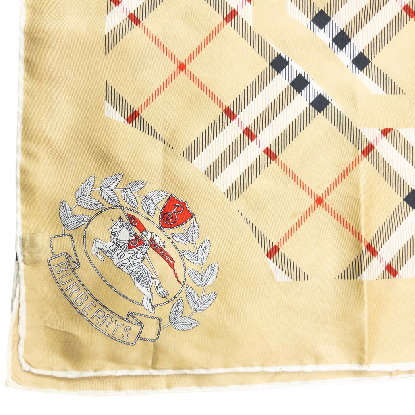 Vintage 90s Burberry Nova Check Silk Scarf