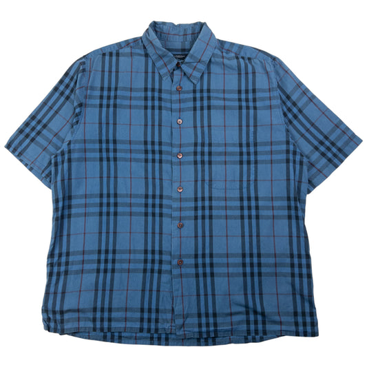 Vintage Burberry Nova Check Short Sleeve Button Up Shirt Size S