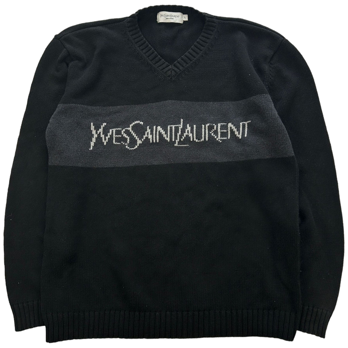 Vintage Yves Saint Laurent Spellout Knit Jumper Size M