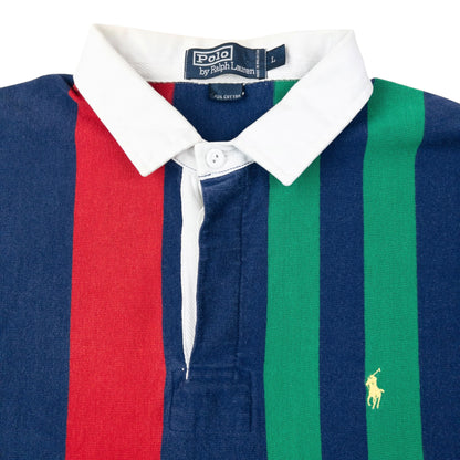 Vintage 1995 Polo Ralph Lauren Striped Long Sleeve Rugby Polo Shirt Size XL