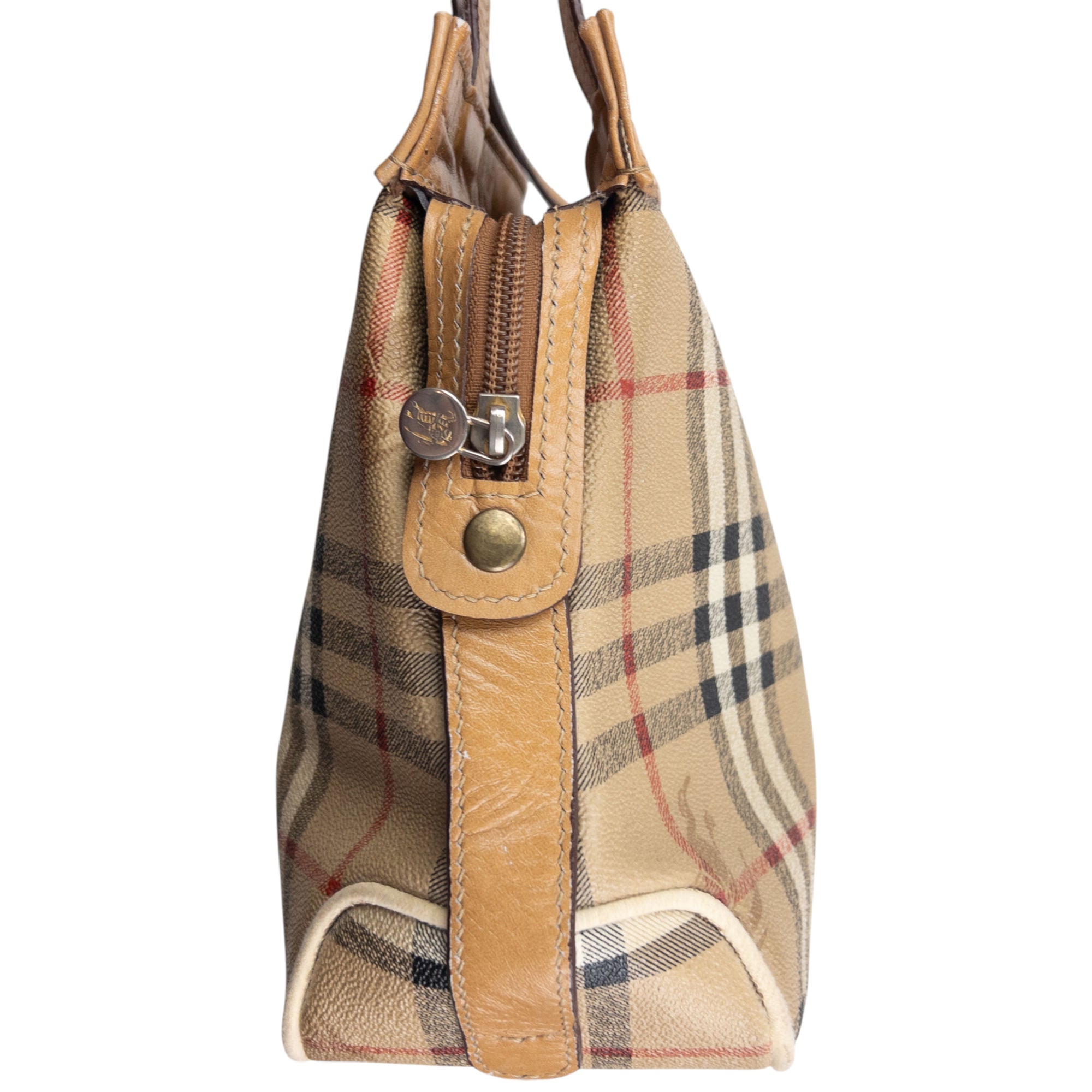 Vintage 80s Burberry Nova Check Leather Crossbody Bag