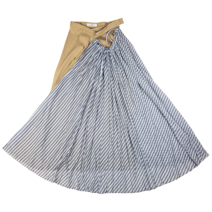 Vintage Yohji Yamamoto Contrast Pleated Skirt Womens Size W24