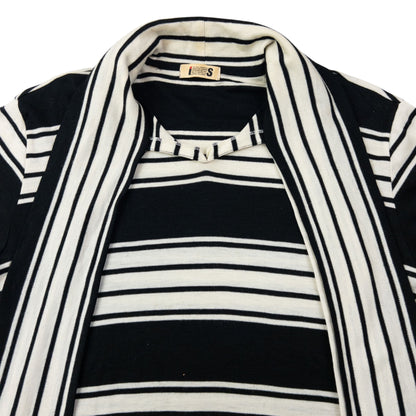Vintage 80s Issey Miyake I.S. Striped Tie-Neck Sweater Dress Womens Size L