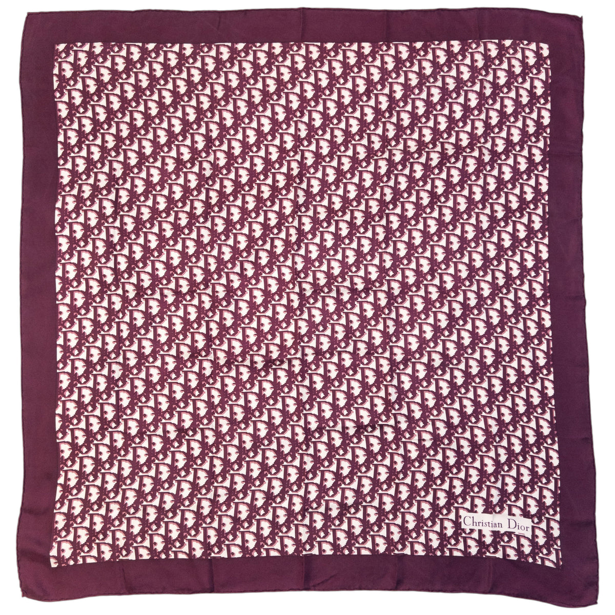 Vintage 2000s Dior Monogram Pixel Silk Scarf in red, photo 2